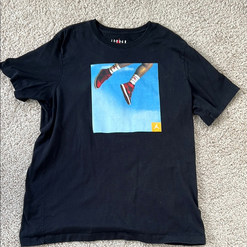 Nike Air Jordan Black Tee with Bred 1s
